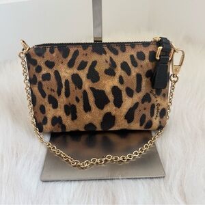 Dolce&gabbana leather leopard mini chain bag
